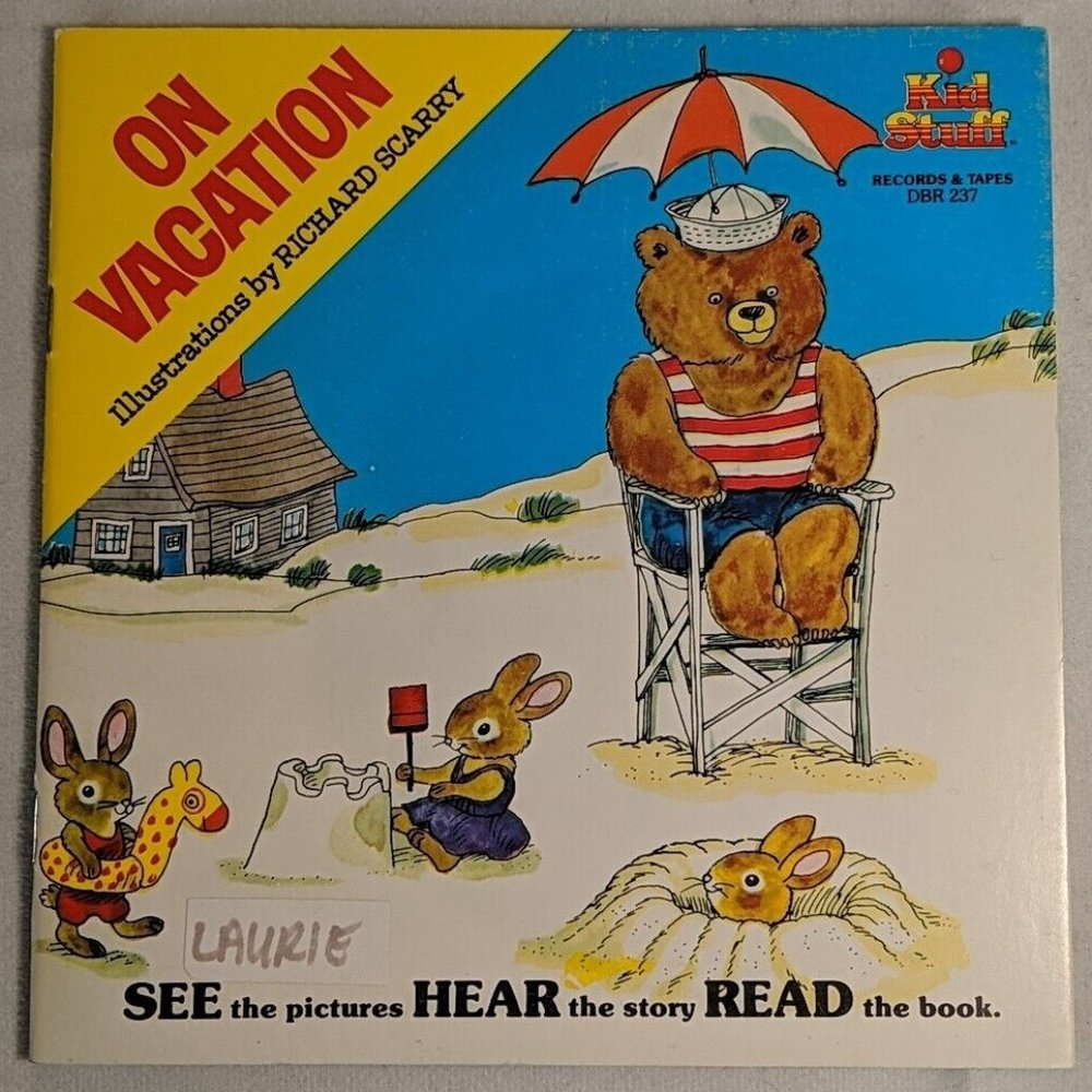 Vintage Children's Book On Vacation by Richard Scarry 1976